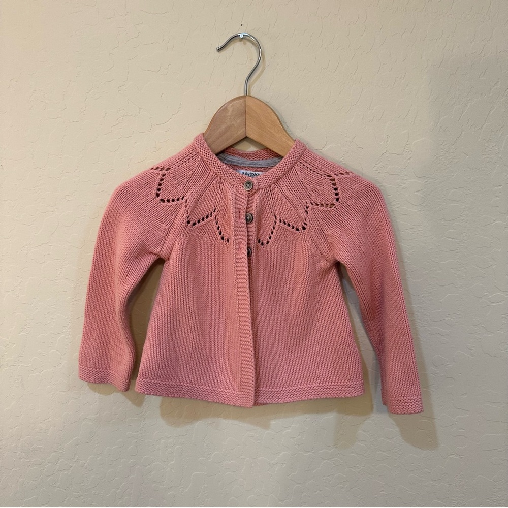 Baby Boden dusty rose knit cardigan sweater
